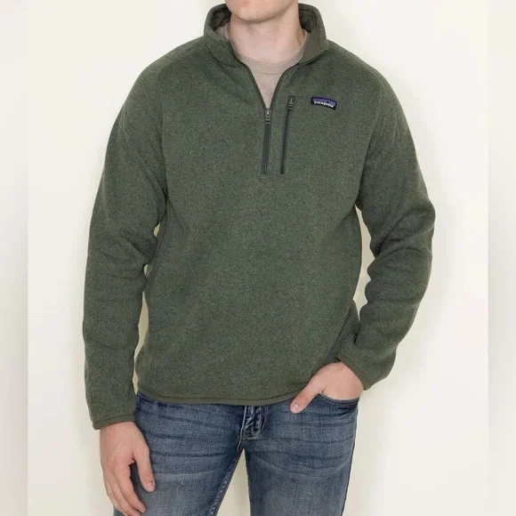 Patagonia Men’s Better Sweater 1/4 Zip Fleece Jacket Industrial Green Size Large - Picture 2 of 6